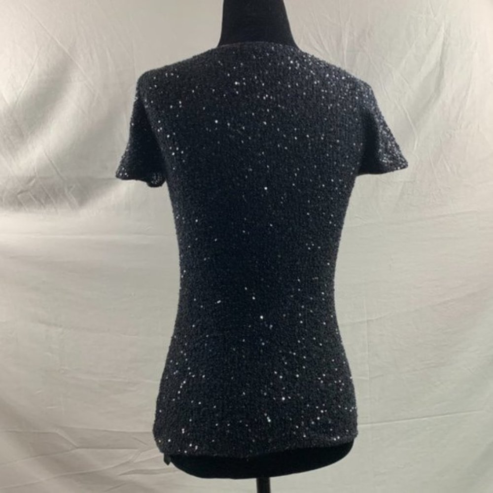 Donna Karan Silk Cashmere Beaded Top - Picture 2 of 5